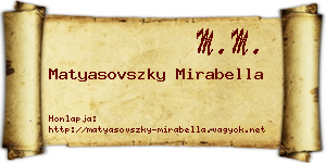 Matyasovszky Mirabella névjegykártya
